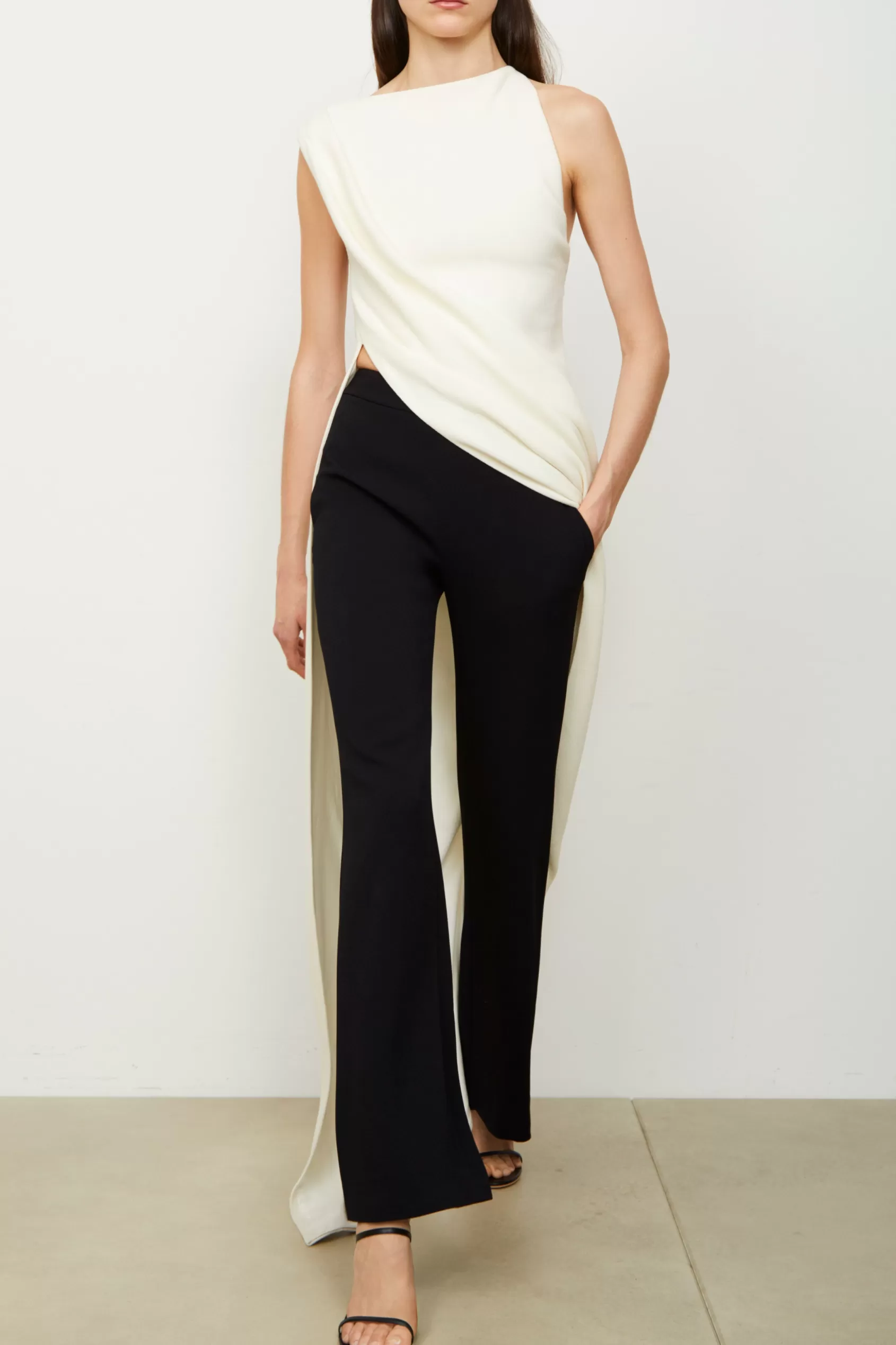 Tops<Brandon Maxwell The Tate Boat Neck Column Gown Top In Ivory