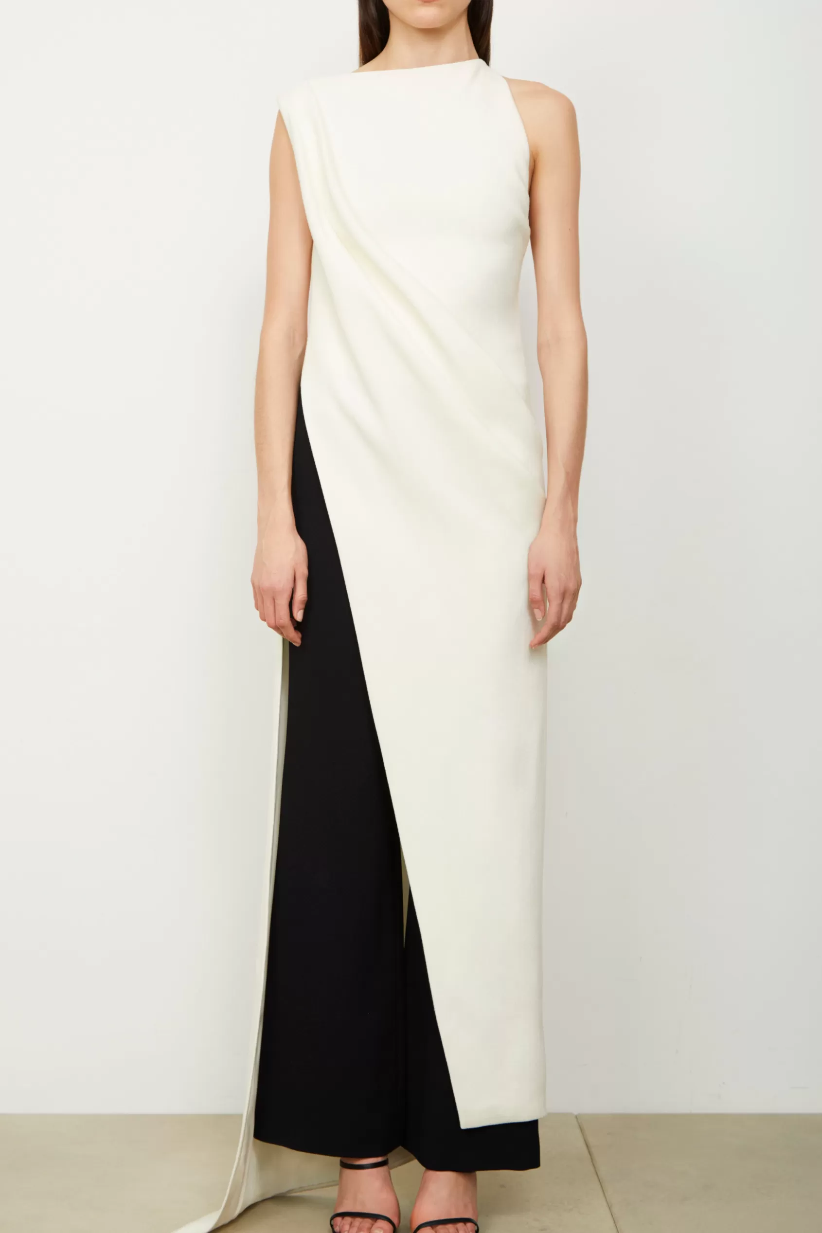 Tops<Brandon Maxwell The Tate Boat Neck Column Gown Top In Ivory